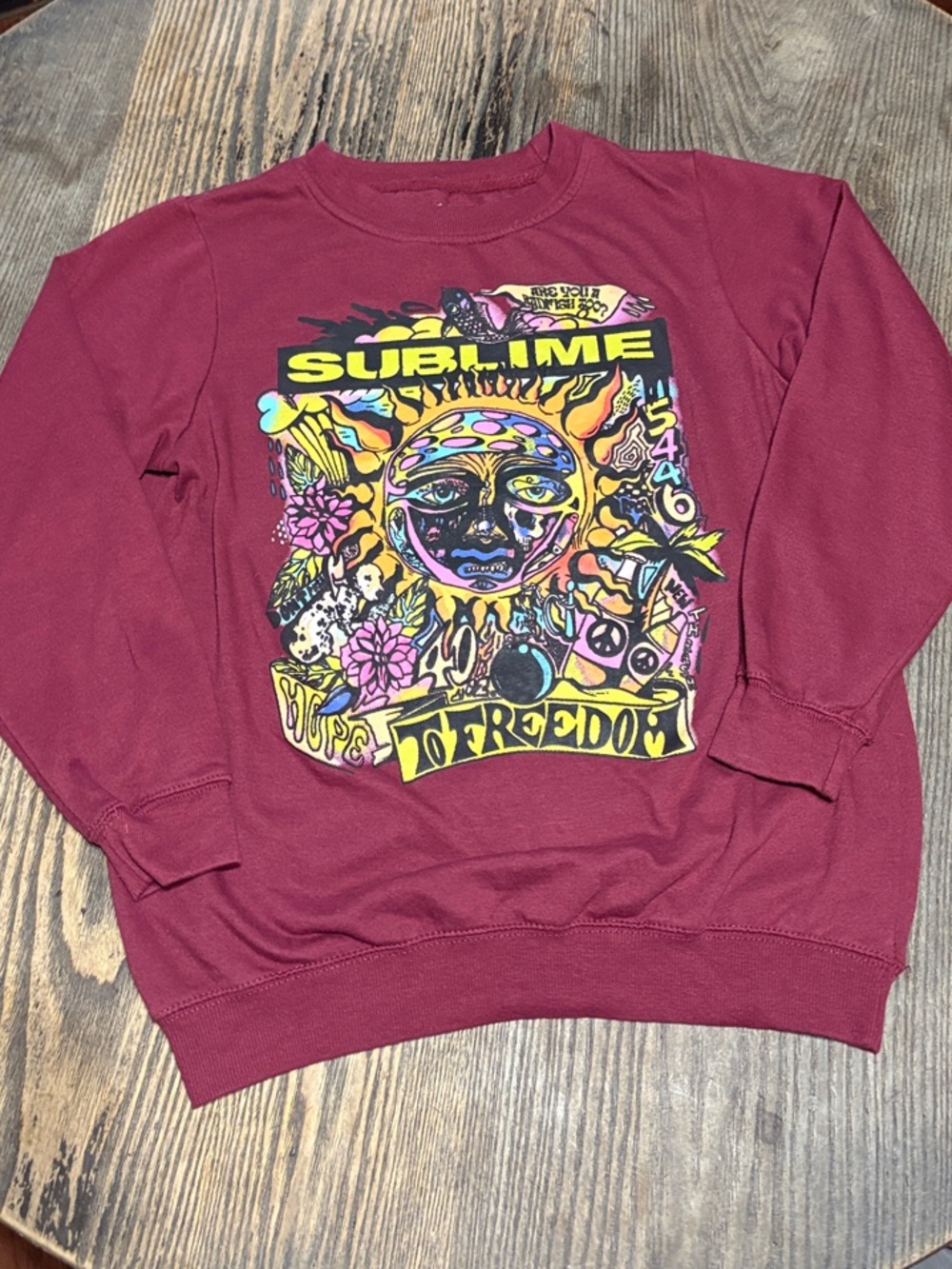 Sublime Maroon Graphic Crewneck Sweatshirt